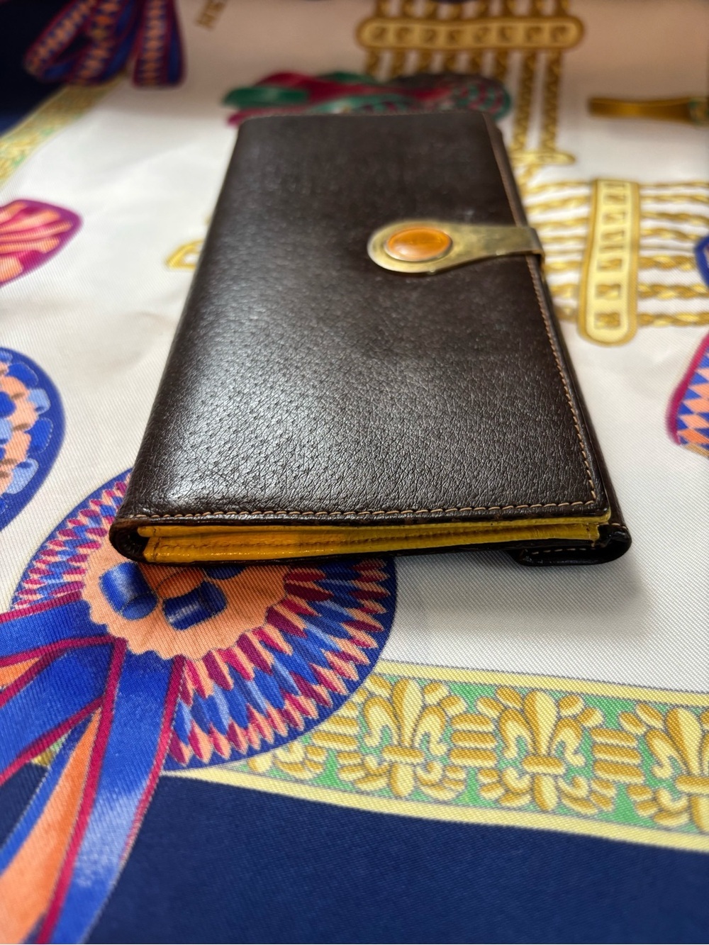 Rare Vintage GUCCI Leather Continental Wallet - Teardrop Clasp - Rich Mahogany - Picture 3 of 15